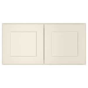 30-in. W x 24-in. D x 15-in. H in Shaker Antique White Plywood Ready to Assemble Wall Bridge Kitchen Cabinet 2 Doors