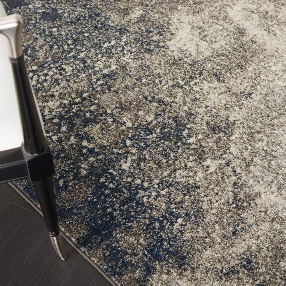 Handmade Charcoal and Ivory Floral Reversible 5' x 7' Rug