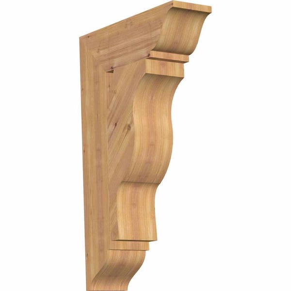 Ekena Millwork 5.5 in. x 32 in. x 20 in. Western Red Cedar Funston Traditional Smooth Bracket