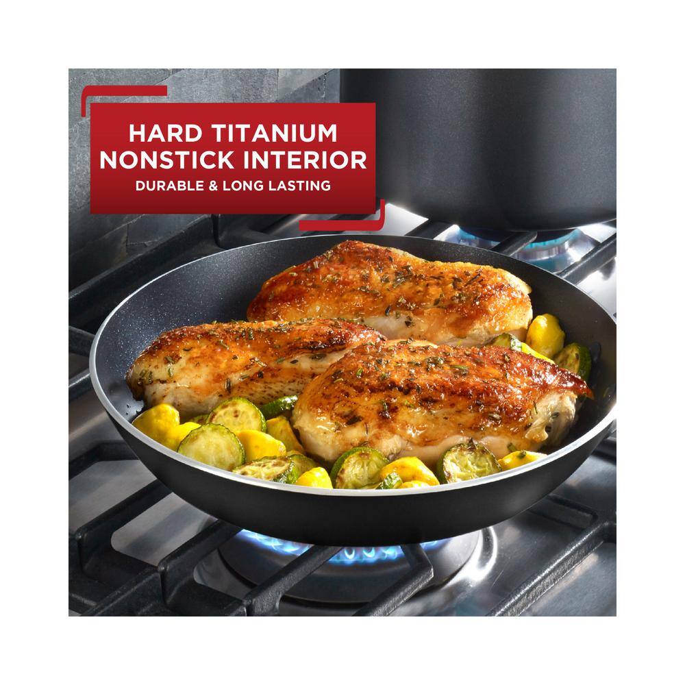 Black Aluminum Nonstick 5-Quart Jumbo Cooker with Lid