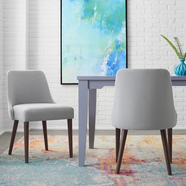 StyleWell Benfield Sable Brown Wood Upholstered Dining Chair with Stone Gray Seat (Set of 2) (20.6 in. W x 32 in. H)