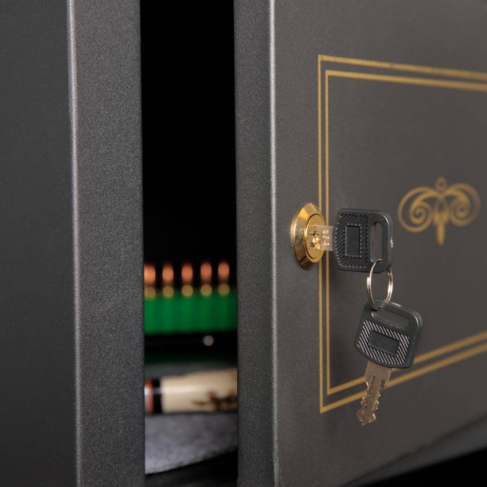 Black Metal 5-Rifle Gun Safe with Deer Decal