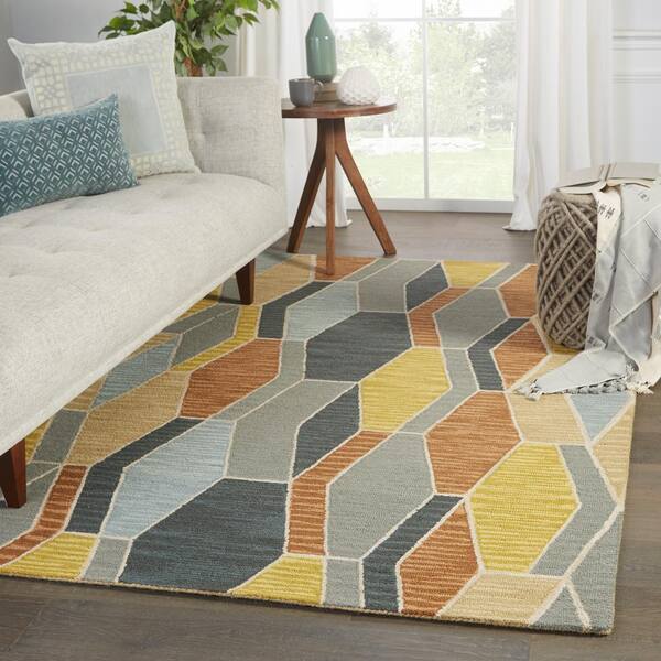 Jaipur Living 9 X 12 Gray Indoor Geometric Industrial Area Rug in