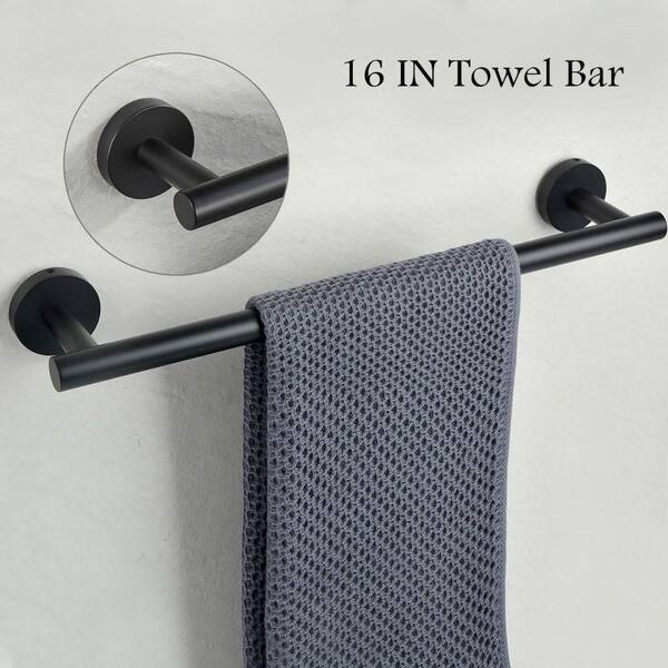 Dracelo 16 in. Hand Towel Rack Towel Hook Stick Stainless Steel