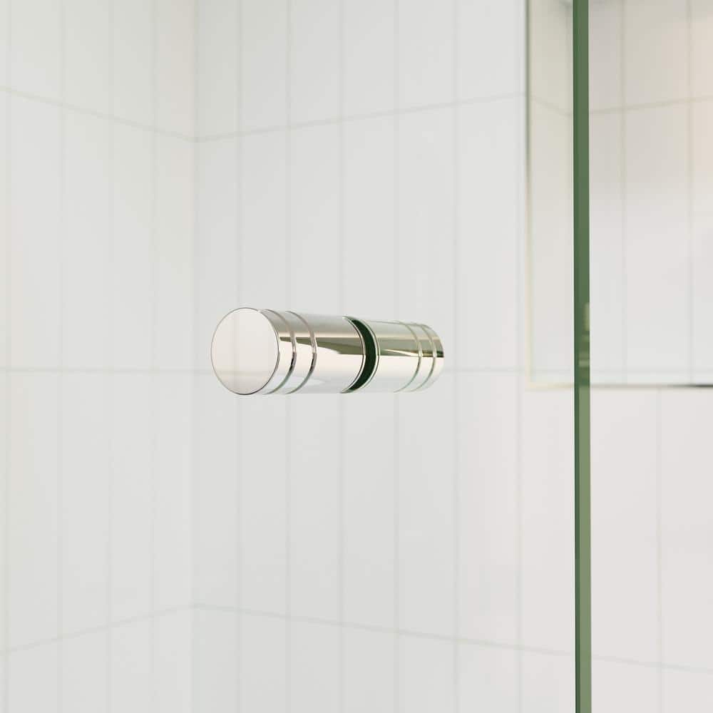Illume 60" x 58.25" Frameless Clear Glass Bathtub Door with Chrome Finish