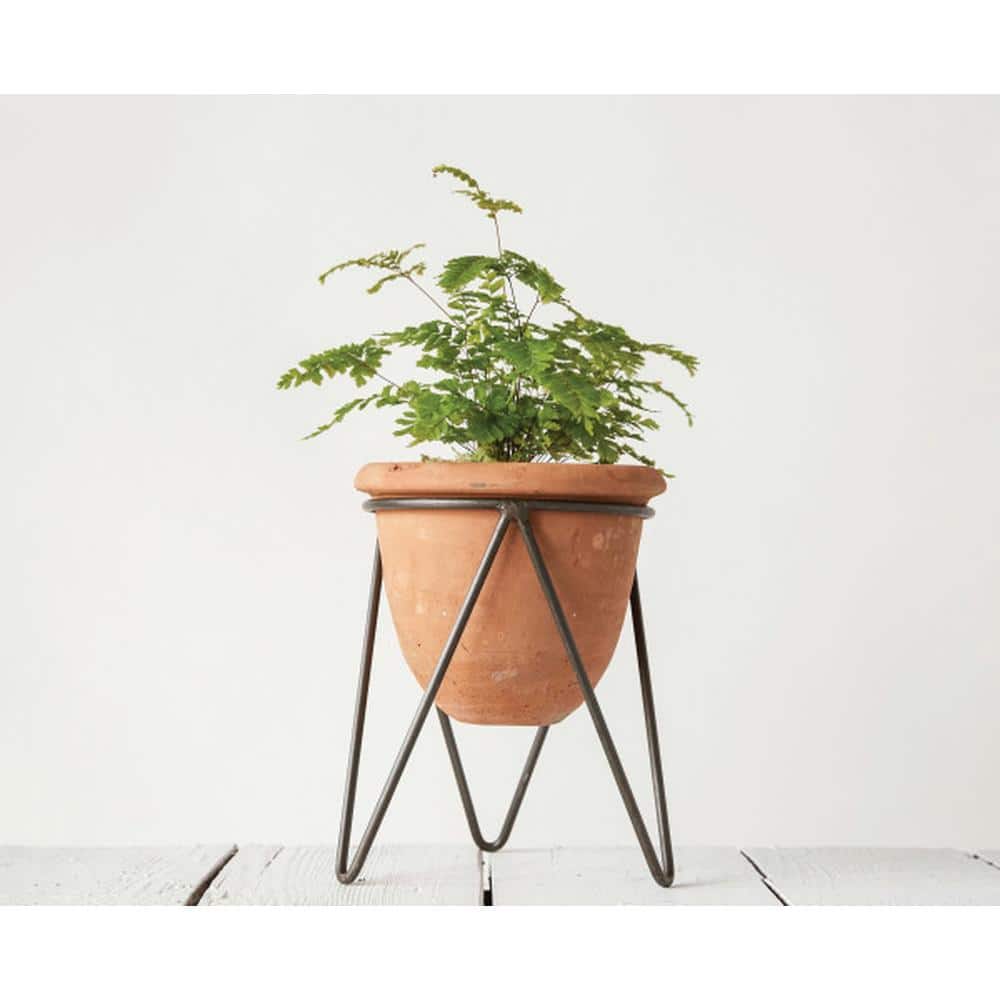 Terracotta Planter with Metal Stand for Indoor/Outdoor Use