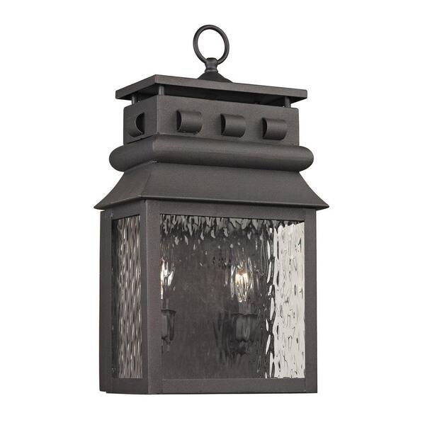 Titan Lighting Georgetown Collection 2-Light Charcoal Outdoor Wall Lantern Sconce