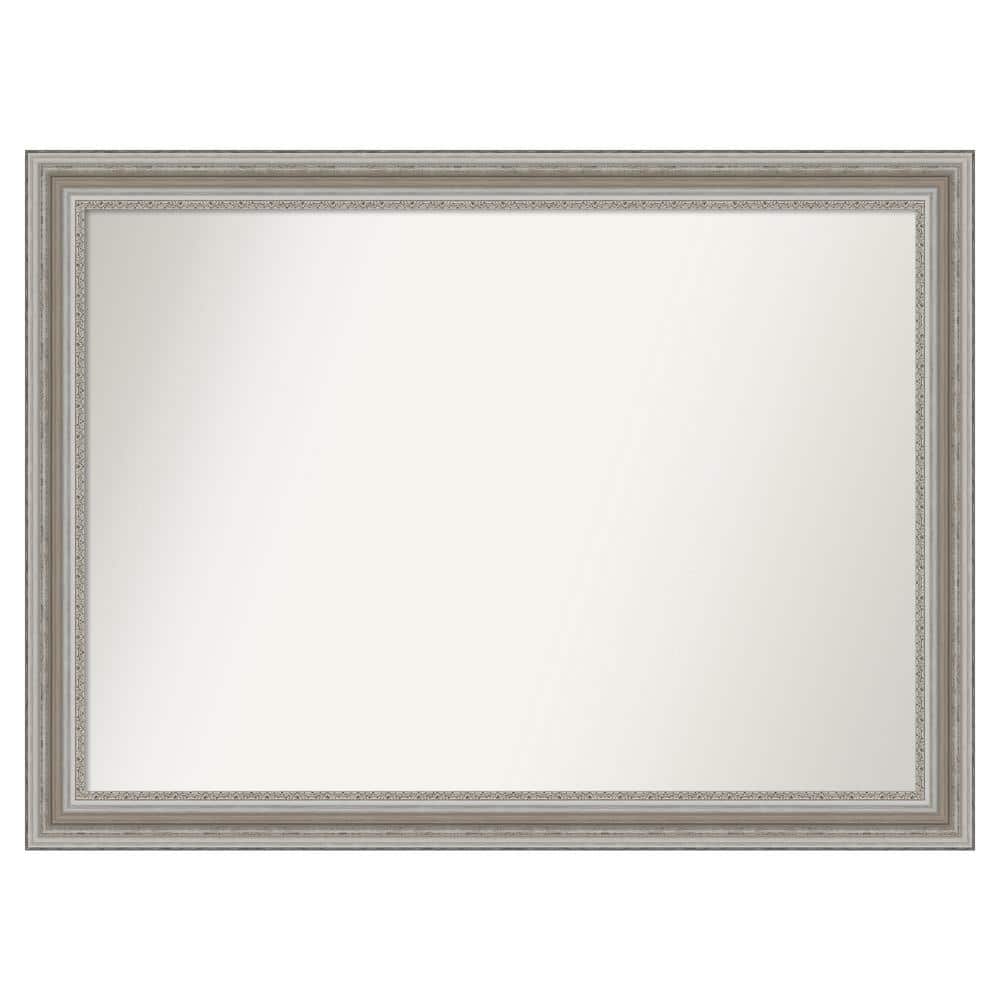 Parlor Silver 49.5 in. x 36.5 in. Cusom Non-Beveled Framed Bathroom Vanity Wall Mirror price history on PriceWatchPro