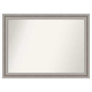 Parlor Silver 49.5 in. x 36.5 in. Cusom Non-Beveled Framed Bathroom Vanity Wall Mirror