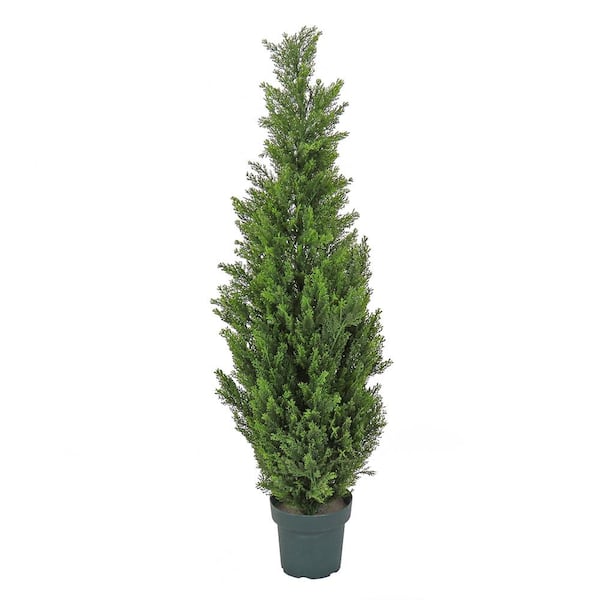 National Tree Company 50" Artificial Cedar Tree in Dark Green Round Growers Pot