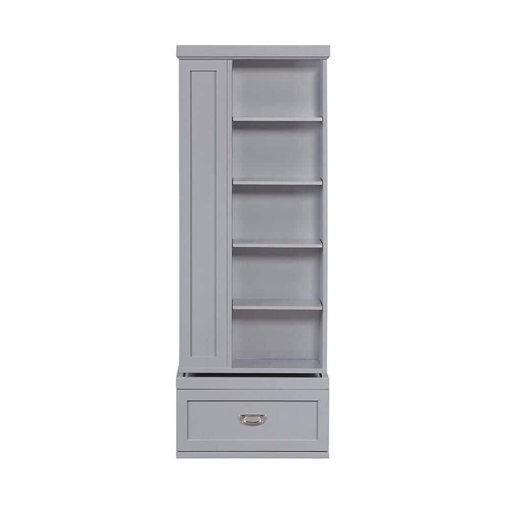 Eliza 59 in. Tall Blue Wood 16 Fixed Shelves Swivel Bookcase with Satin Nickel Tone Drop Handles price history on PriceWatchPro
