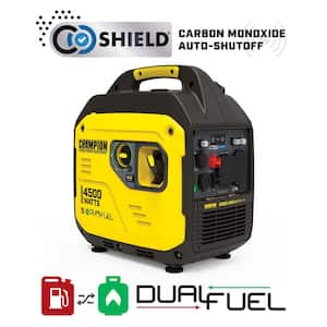 4500/3500-Watt Recoil Start Gasoline/Propane Powered Dual Fuel Inverter Generator with Quiet Technology and CO Shield