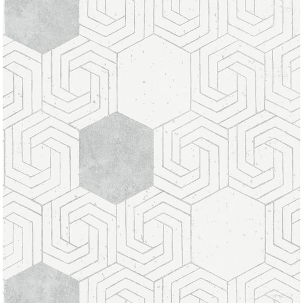 A-Street Prints Momentum Off-White Geometric Paper Strippable Roll (Covers 56.4 sq. ft.)
