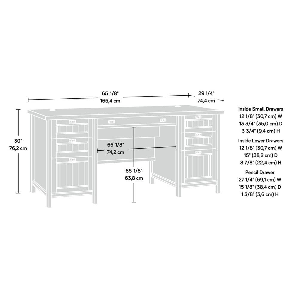Costa Coffee Oak Executive Desk with Storage Drawers