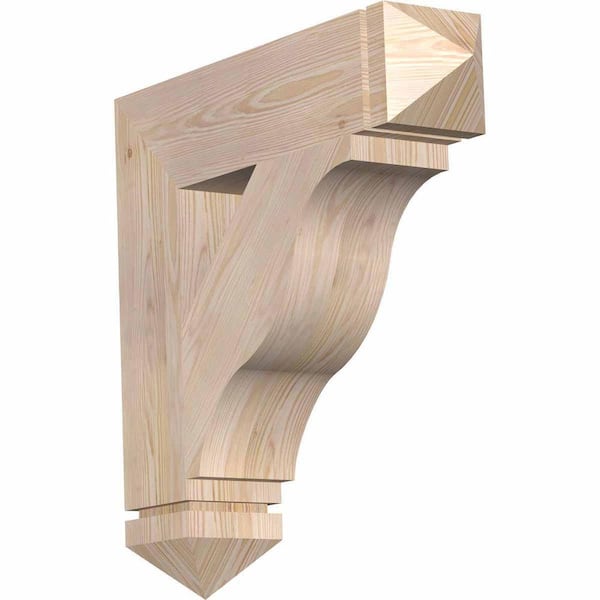 Ekena Millwork 5.5 in. x 26 in. x 26 in. Douglas Fir Funston Arts and Crafts Smooth Bracket