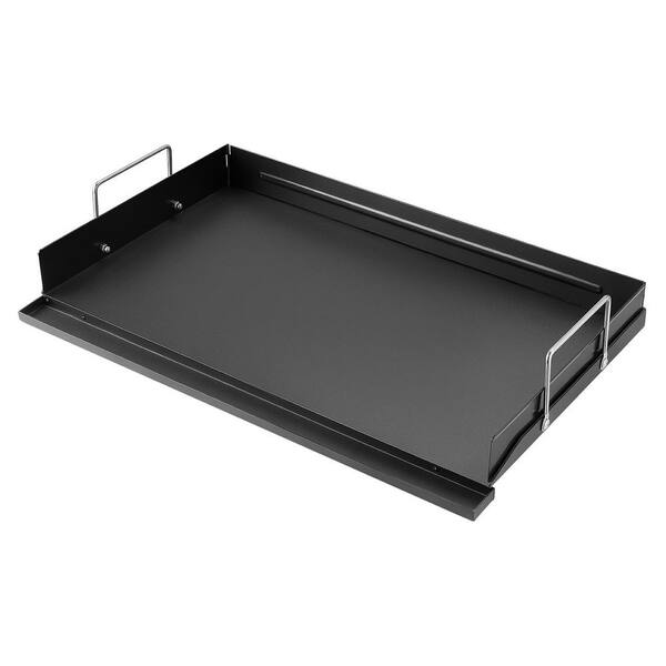 Carbon Steel Griddle 25 x 16 in. Flat Top Pre-Seasoned Plate Handle, Even Heat Distribution, Non-Stick Family Cookware