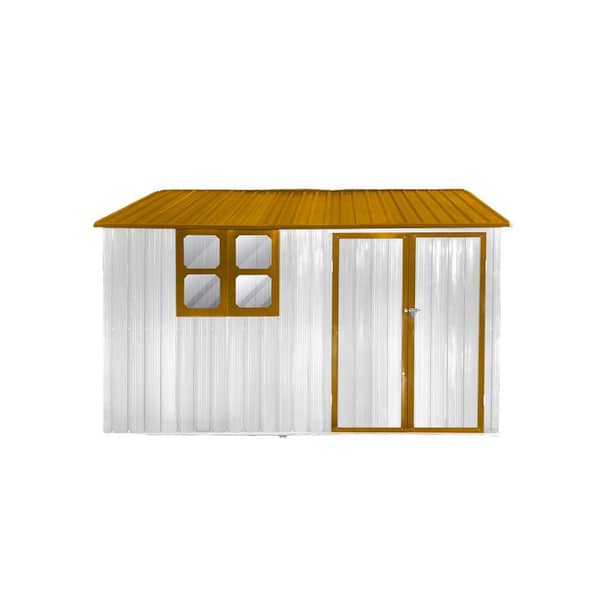 8 ft. W x 10 ft. D Metal Shed with Double Door (96 sq. ft. )