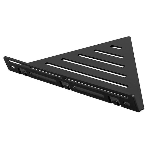 TI-SHELF 7.87 in x 1.2 in  Aluminum Corner Shower Shelf in Matte Black