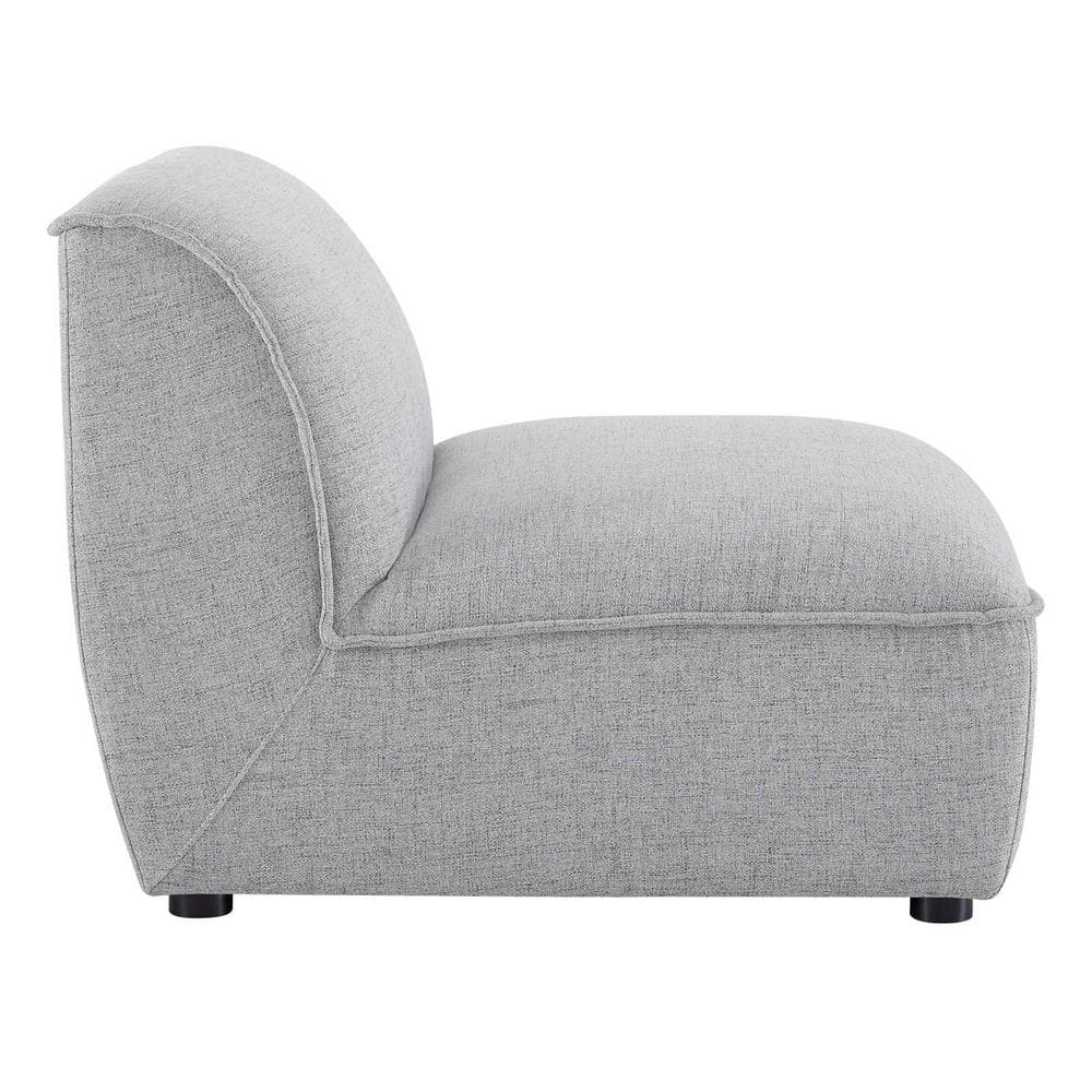 Comprise Light Gray Velvet Armless Lounge Chair
