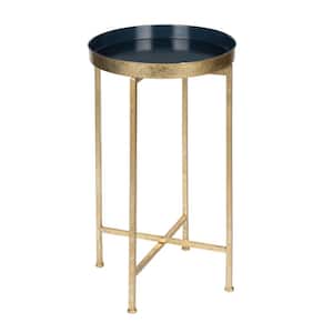 Celia 14.00 in. Gold Round Metal End Table