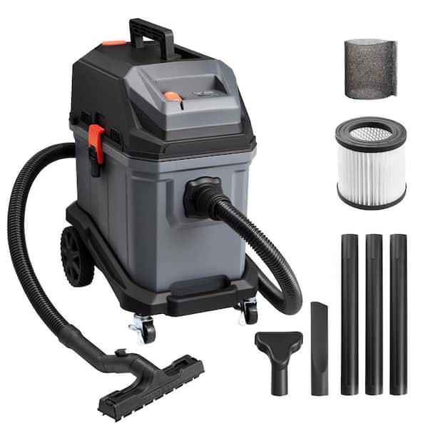 11Gal. Wet Dry Vacuum 5.5 Peak HP 1350W, Portable and Self-Cleaning, 1.25in.x7ft. Hose & 20ft. Cord for Jobsite Workshop