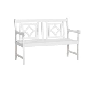 2-Person Outdoor Wood Garden Bench in White