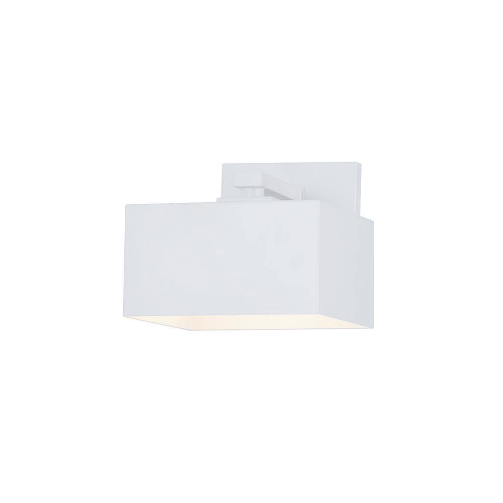 Cubely 1-Light Medium White Hardwired LED Outdoor Wall Lantern Sconce (1-Pa