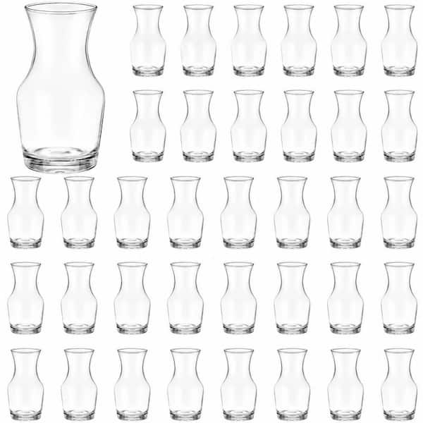 36-Pack 6.5 oz Clear Glass Mini Wine Carafes for Tastings, Restaurants, Bars and Parties