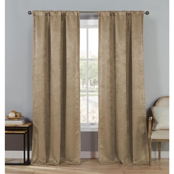 Unbranded Taupe Thermal Grommet Blackout Curtain - 60 in. W x 84 in. L