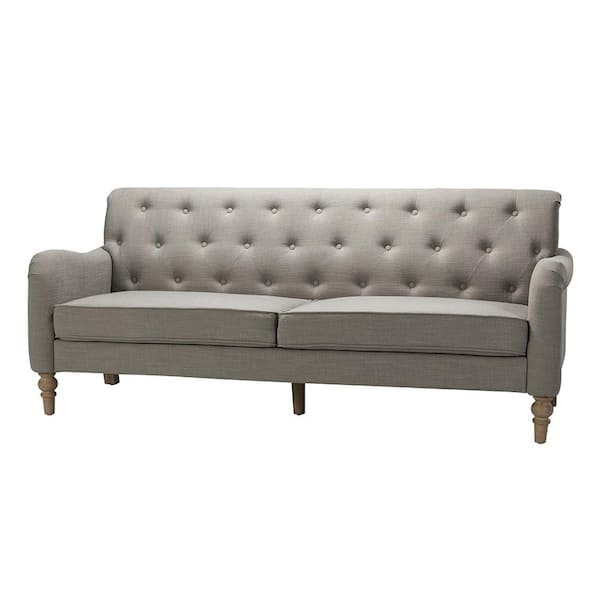 JAYDEN CREATION Megareus 81 in. Grey Sofa with Wood Frame