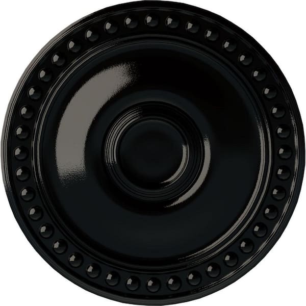 Ekena Millwork 19-1/8 in. x 1 in. Foster Urethane Ceiling Medallion (Fits Canopies upto 5-5/8 in.) Hand-Painted Black Pearl