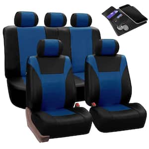 PU Leather 47 in. x 23 in. x 1 in. Racing Full Set Seat Covers