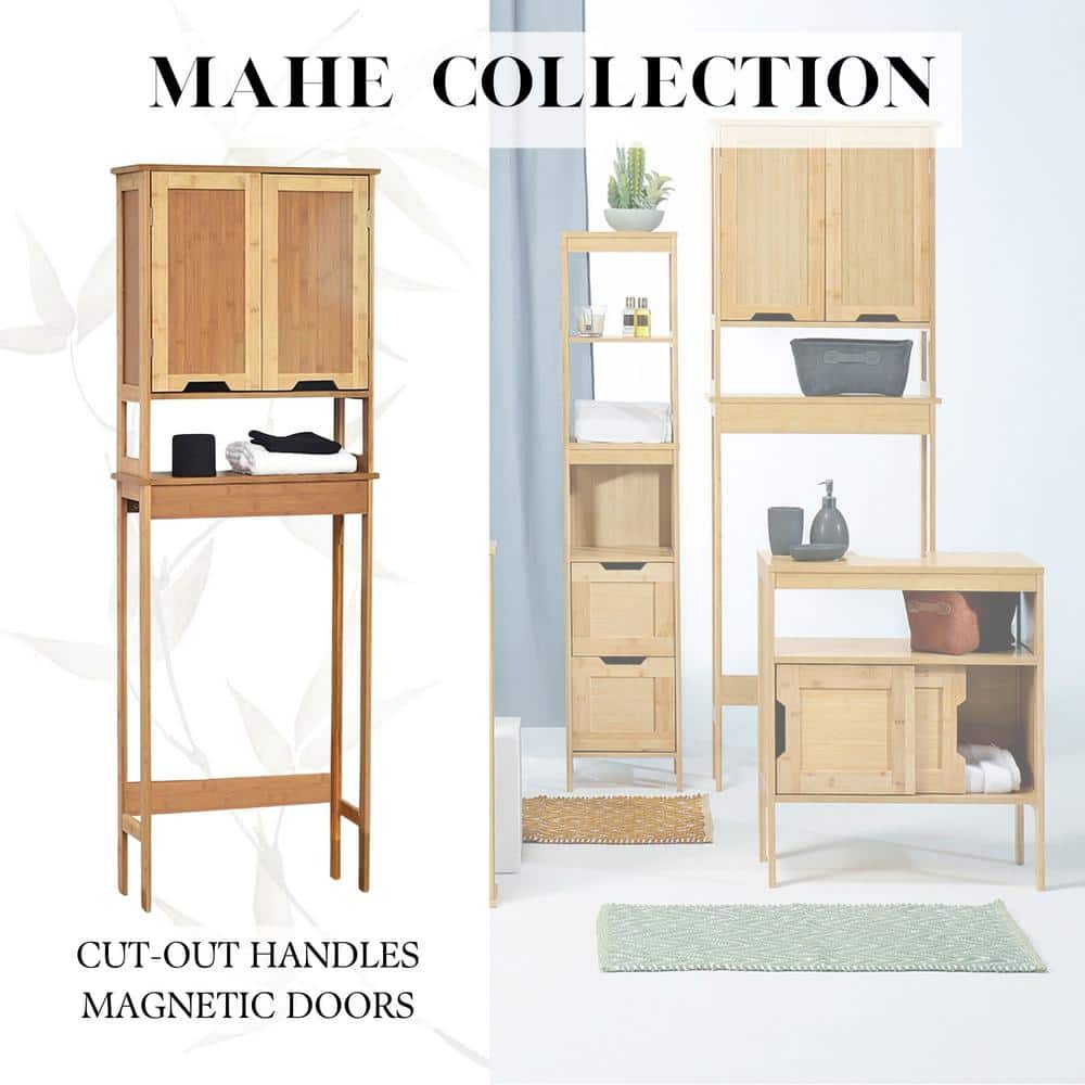 Mahe Bamboo Over-the-Toilet Storage Cabinet with Doors