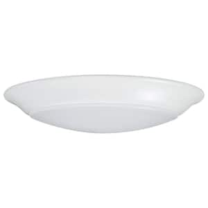 7.42 in. White Contemporary Flush Mount with White Acrylic Shade and Integrated LED