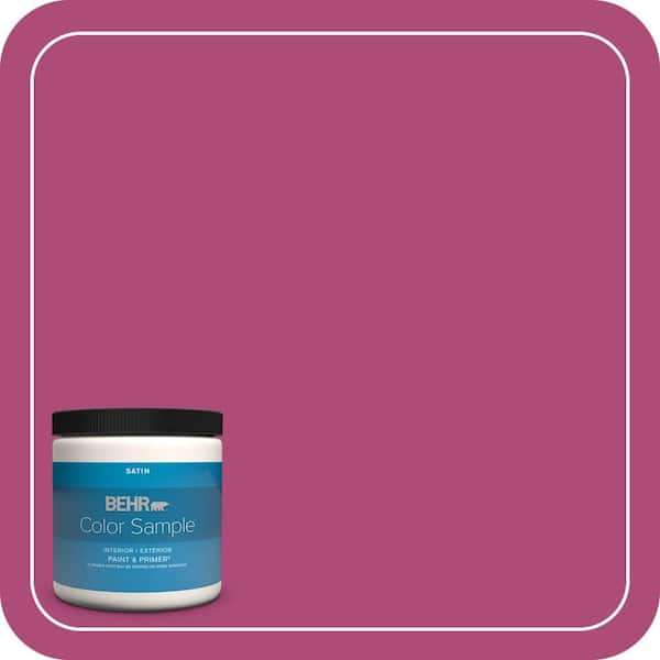 BEHR PREMIUM PLUS 8 oz. #100B-7 Hot Pink Satin Enamel Interior/Exterior Paint & Primer Color Sample