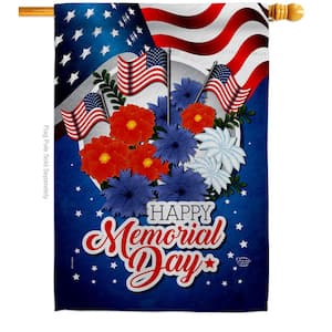 28 in. x 40 in. Honor Memorial Day Patriotic House Flag Double-Sided Decorative Vertical Flags