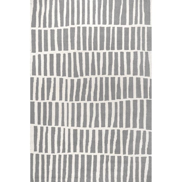 nuLOOM Lemuel Geometric Gray 5 ft. x 8 ft. Indoor Area Rug