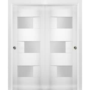 VDOMDOORS 60 in. x 84 in. Single Panel White Solid MDF Sliding Doors ...