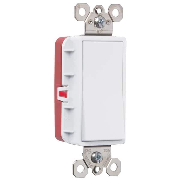 PlugTail 20 Amp 3-Way Decorator Light Switch, White
