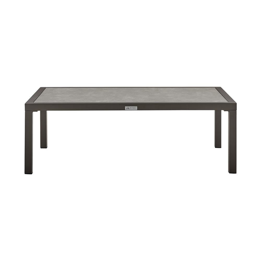 Mareike Brown Aluminum and Ceramic Outdoor Coffee Table