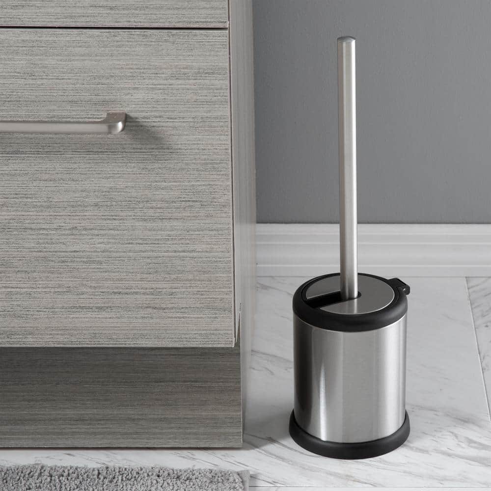 Stainless Steel Toilet Brush and Holder Set with Soft Bristles