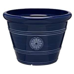 Modesto Large 15.25 in. x 10.5 in. 17 Qt. Navy Resin Composite Outdoor Planter