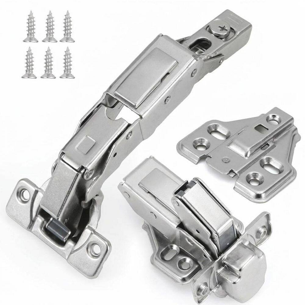 Frameless Cabinet 165° Opening European Soft Close Concealed Hinge Full Overlay Door 2-Pack Polished Silver price history on PriceWatchPro