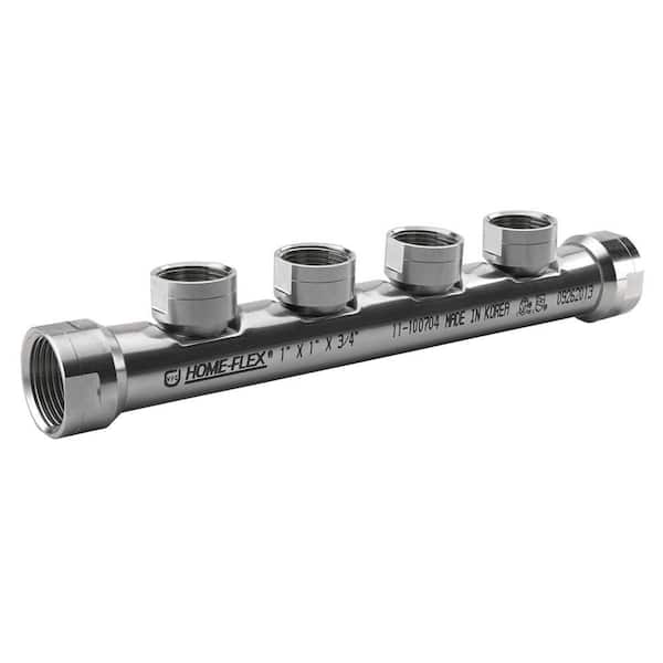 HOME-FLEX 1 in. x 1 in. x 3/4 in. CSST Stainless Steel FIPT Manifold