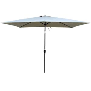 6 ft. x 9 ft. Patio Sunshade Outdoor Waterproof Umbrella with Crank and Push Button Tilt Mechanism Frozen Dew