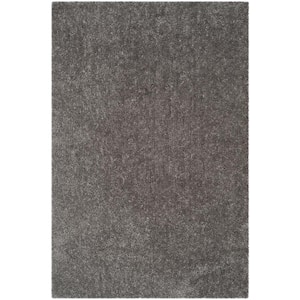 Popcorn Shag Silver 6 ft. x 9 ft. Solid Area Rug