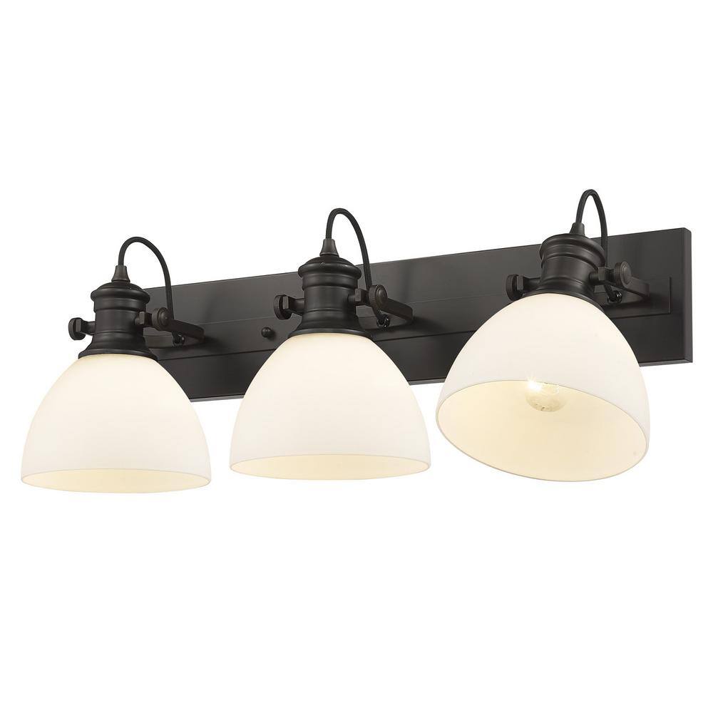 Hines 25" Rubbed Bronze and Opal Glass Semi-Flush Light