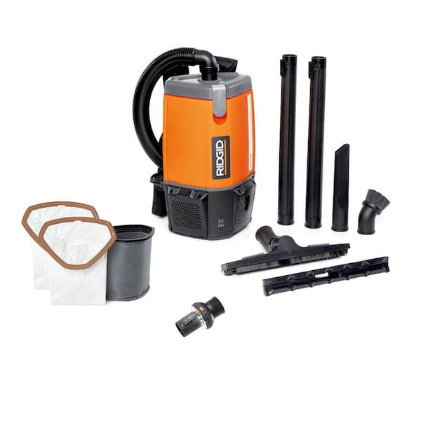6 Qt. (1.5 Gal.) NXT Backpack Vacuum Cleaner HDB600 with Filters, Attachments and LED Cuff for Dry Applications