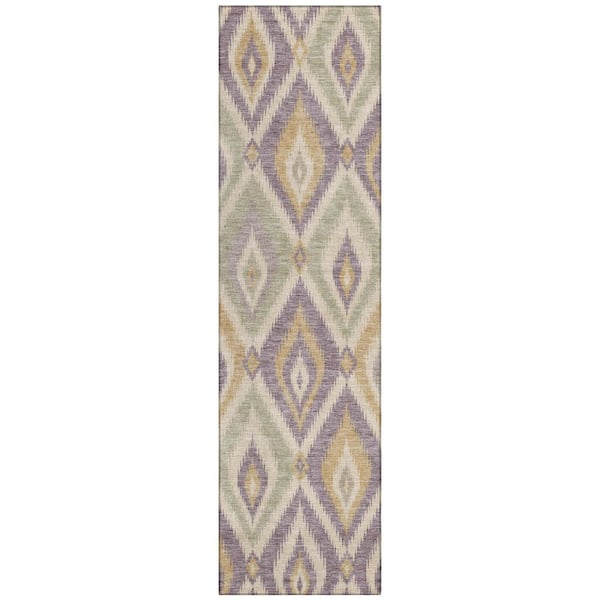 Chantille Machine Washable Indoor/Outdoor Abstract ACN3072 Purple 2 ft. x 7 ft. Runner Rug