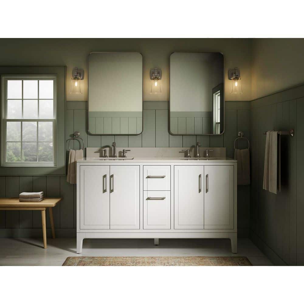 Brushed Nickel 36" x 24" Rectangular Bathroom Vanity Mirror